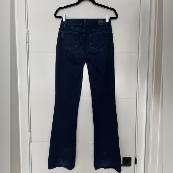 Paige jeans dark blue denim Manhattan boot flare fall business casual chic 27 - Picture 9 of 14